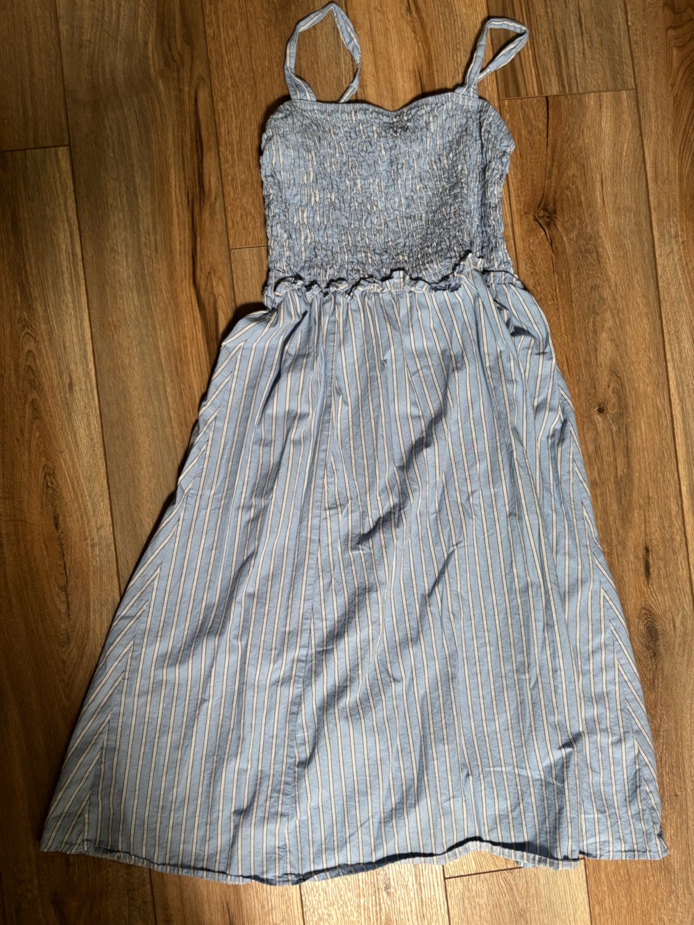 Blue Striped Smocked Sundress